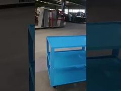 রোলিং হুইল অ্যাডজাস্টেবল স্টোরেজ শেল্ফ সহ 3 স্তরের মেটাল স্টিল র্যাক